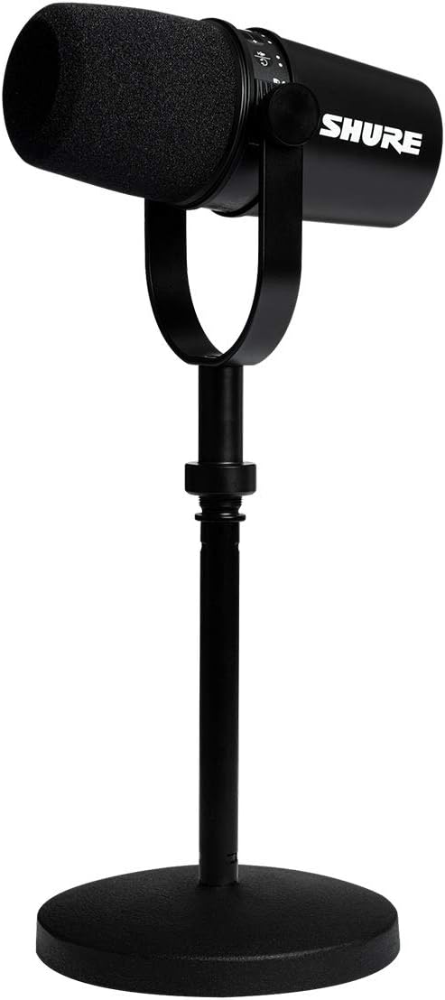 Shure MV7 XLR/USB Dynamic Podcasting Microphone (Black) : Musical Instruments