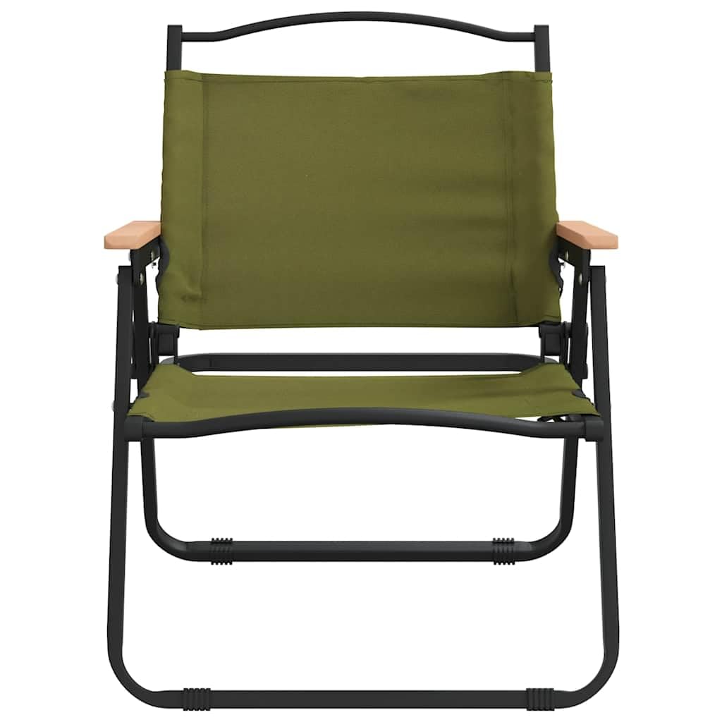 Składane wodoodporne krzesło turystyczne Oxford 54x43x59 cm zielony | Krzesła turystyczne składane 2 szt zielone 54x43x59cm tkanina Oxford na kemping plażę ogród
