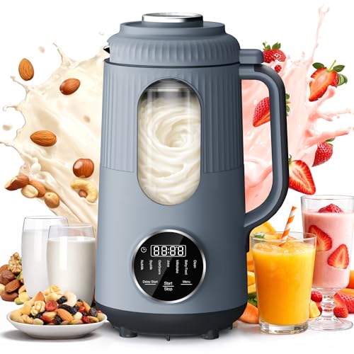 SilkSpin Milk-Smooth Nut Milk Maker Machine, Small Blender for Homemade Oat, Almond, Soy, Plant-Based Milk, Juice, MilkShake, 35oz Automatic Soybean Milk Maker for 4 Families with 6H Stay Warm