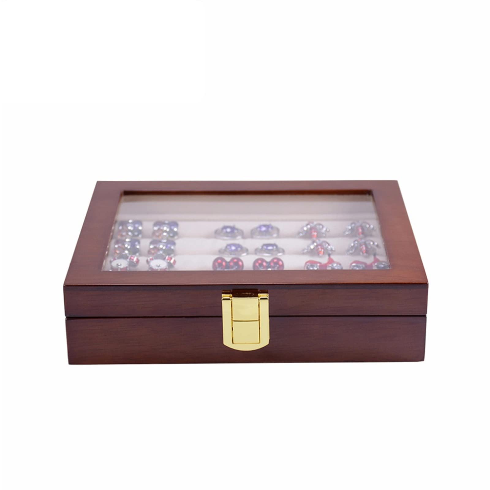 Caja de joyería pequeña con Capacidad, Caja para Gemelos de Vidrio, Caja de joyería con Anillo de Almacenamiento de exhibición de colección de Madera Pintada