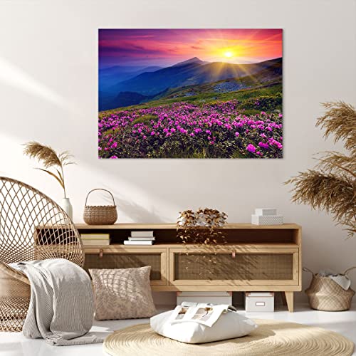 Tableau Prairie Montagnes 100x70cm pour Décoration Salon - 4