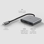 TP-Link USB Type C 3-in-1 Le centre (UH3020C) – 4K HDMI 60Hz, 100W PD Charger, 5Gbps USB-A Port, prise & Jeu, alliage d'aluminium, câble tressé, compatible avec Windows, macOS, iPadOS, ChromeOS, Android