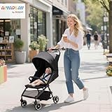 AIYAPLAY Baby Pushchair, Foldable Toddler Stroller with Adjustable Backrest & Footrest, Canopy, Storage Basket, Compact with One Hand Baby Buggy, from Birth to 3 Years (15kg), Dark Grey - Image 2