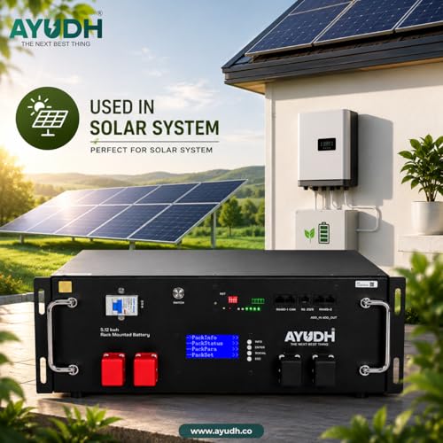 Image of AYUDH 24V 200Ah LiFePO4 Lithium Battery with Smart BMS, Bluetooth Connectivity, Metal Case Design, 3000 Cycles, 5 Years Warranty for Solar System, Inverter, Telecom, Backup Power