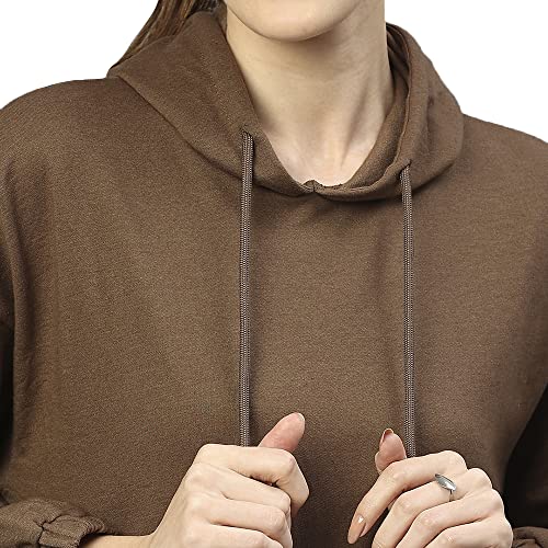 Image of HIGH Star Women's Fleece Solid Hooded Neck Sweatshirt