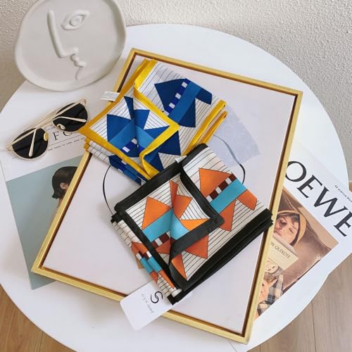 Skinny Headband Handbag Ribbon Silk Feeling Hair Scarf for Women Girls Neckerchief,59x7 inch4