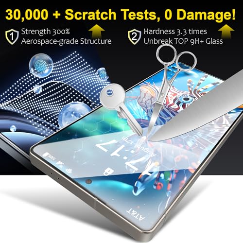 3 Pack for Samsung Galaxy s25 ultra screen protector,9H Tempered Glass Film HD with easy-to-install frame Finger Print Reader Compatible