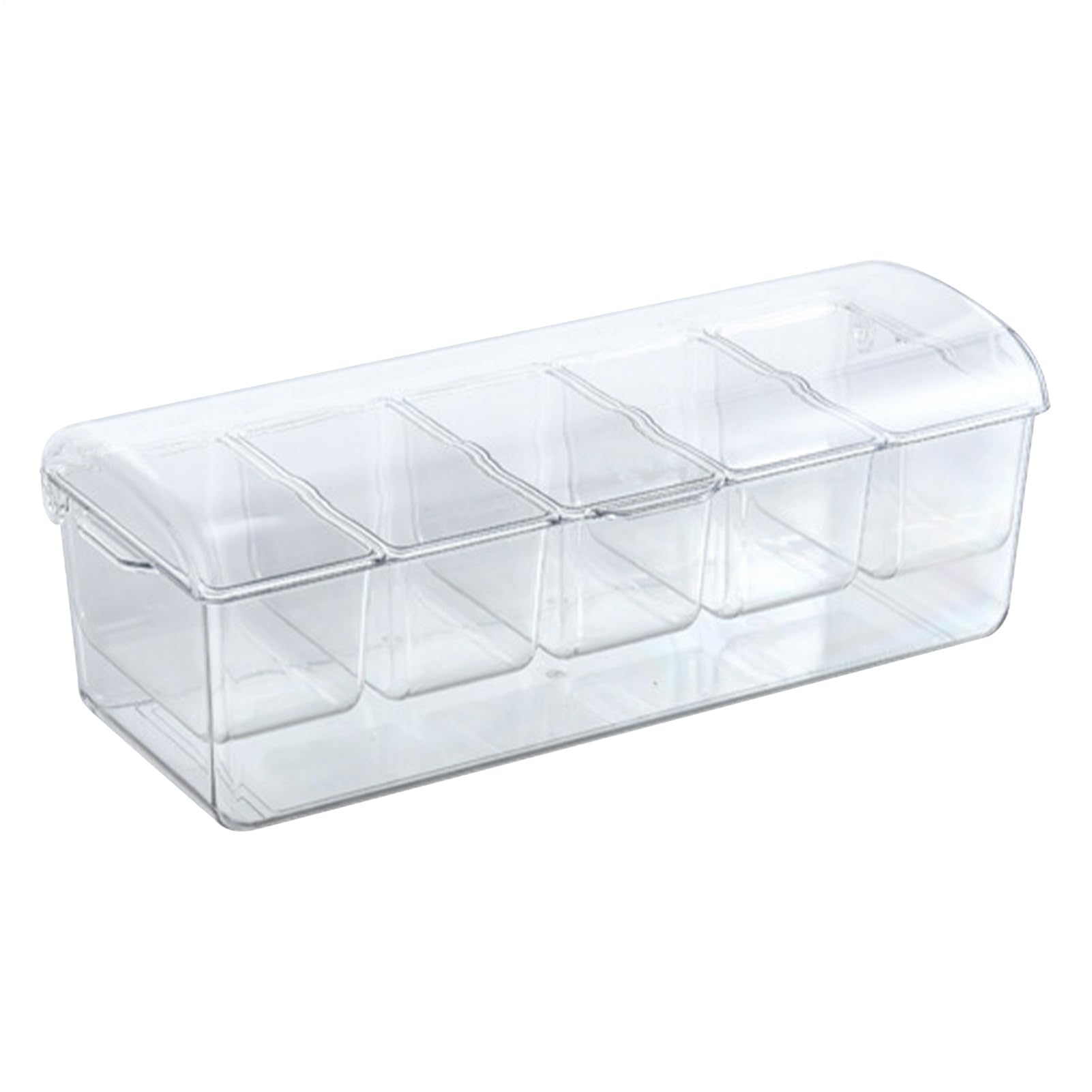 Vassoio refrigerato con coperchio, porta condimenti a 5 scomparti per feste, barbecue e bar, piatto per alimenti raffreddato a ghiaccio mantiene gli antipasti freschi e gustosi