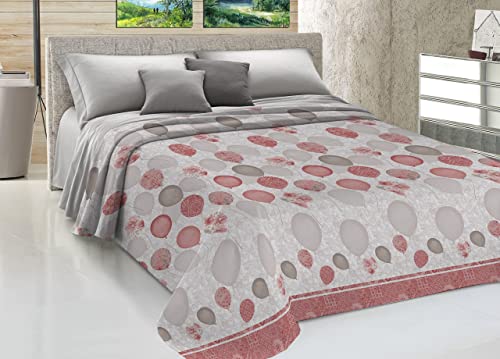 BIANCHERIAWEB Tagesdecke Piqué Frühling Sommer 100prozent Baumwolle Motiv Luftballons Einzelbett rot