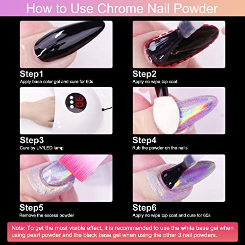 Chrome Nail Powder Gifts For Women - Holographic Unicorn Rainbow Nail Powder, Aurora Mermaid Iridescent Nail Powder, Sliver Metallic Mirror Effect Nail Powder, Cat Eye Chrome Nail Powder Manicure Art #TOP5