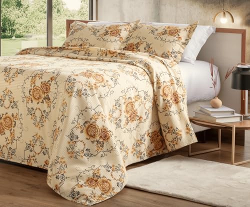 Colcha Piquet Firenze Estampada Queen– Leveza, Estilo e Qualidade Acompanha 2 Porta Travesseiro Tama