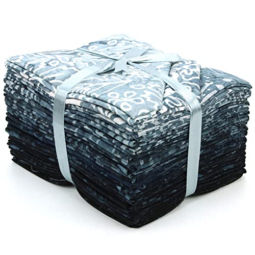 Coupons de tissu en coton batik anti-effilochage lot de 20 grands formats pour patchwork facile