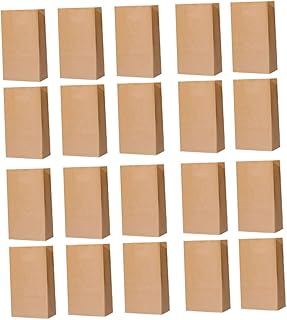 Cabilock 20 Piezas Bolsa de Papel a Prueba de Aceite e Impermeable Bolsas de Comida con Cierre Zip Bolsas Marrones con Asas Bolsas de Almacenamiento de Nevera Bolsas de Papel Tostadas