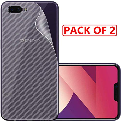 Image of Compatible with (Pack of 2) Oppo A3S Back Screen Protective Film Carbon Fiber Skin Transparent Screen Guard Sticker