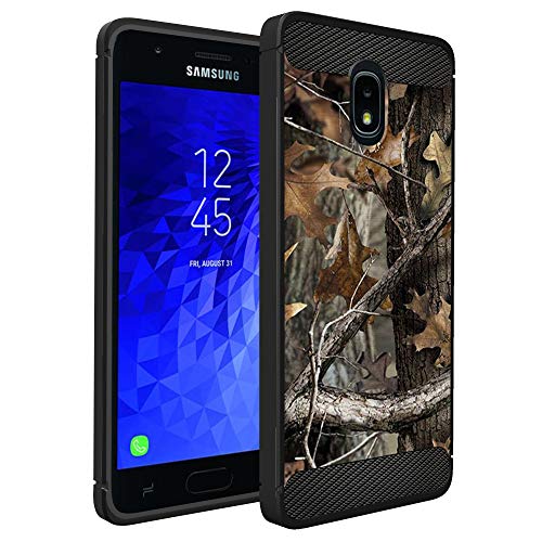 CasesOnDeck Camo Case Compatible with J3 (2018) /J3 Star /J3 Achieve/Express Prime 3 /J3 Orbit/Amp Prime 3, Carbon Fiber Texture Slim Fitted Matte Cover with Design(Tree Camo)
