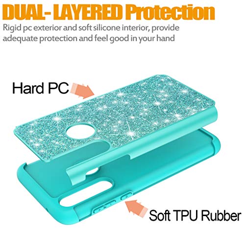 Sidande Designed For Moto G Power (2020) Case, Girls Women Glitter Bling Sparkle Defender Heavy Duty Phone Cover Cases For Motorola Moto G Power (2020) (Mint Green) #TOP3