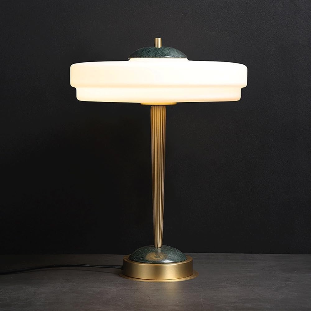 Lampada da tavolo in marmo bianco italiano di lusso - Elegante lampada da tavolo per soggiorno