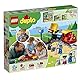 LEGO DUPLO Dampfeisenbahn, Eisenbahn-Spielzeug aus LEGO Steinen mit Tierfigur, Zug-Spielzeug für Jungen und Mädchen, mit Licht & Geräuschen sowie Push-&-Go-Motor, Geschenk für Kinder ab 2 Jahren 10874