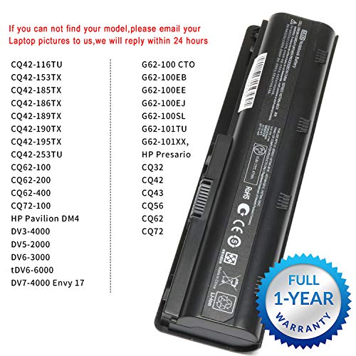Solice New G72 593553-01 Laptop Battery For Hp 2000 Mu06 Compaq Presario G62 Cq32 Cq42 Cq62 G42,Fits Dv3-4000 Dv5-2000 Dv6-3000 Dv7-6000 Mu09 593554-001 593555-002 593550-001-12 Months Warranty #TOP4