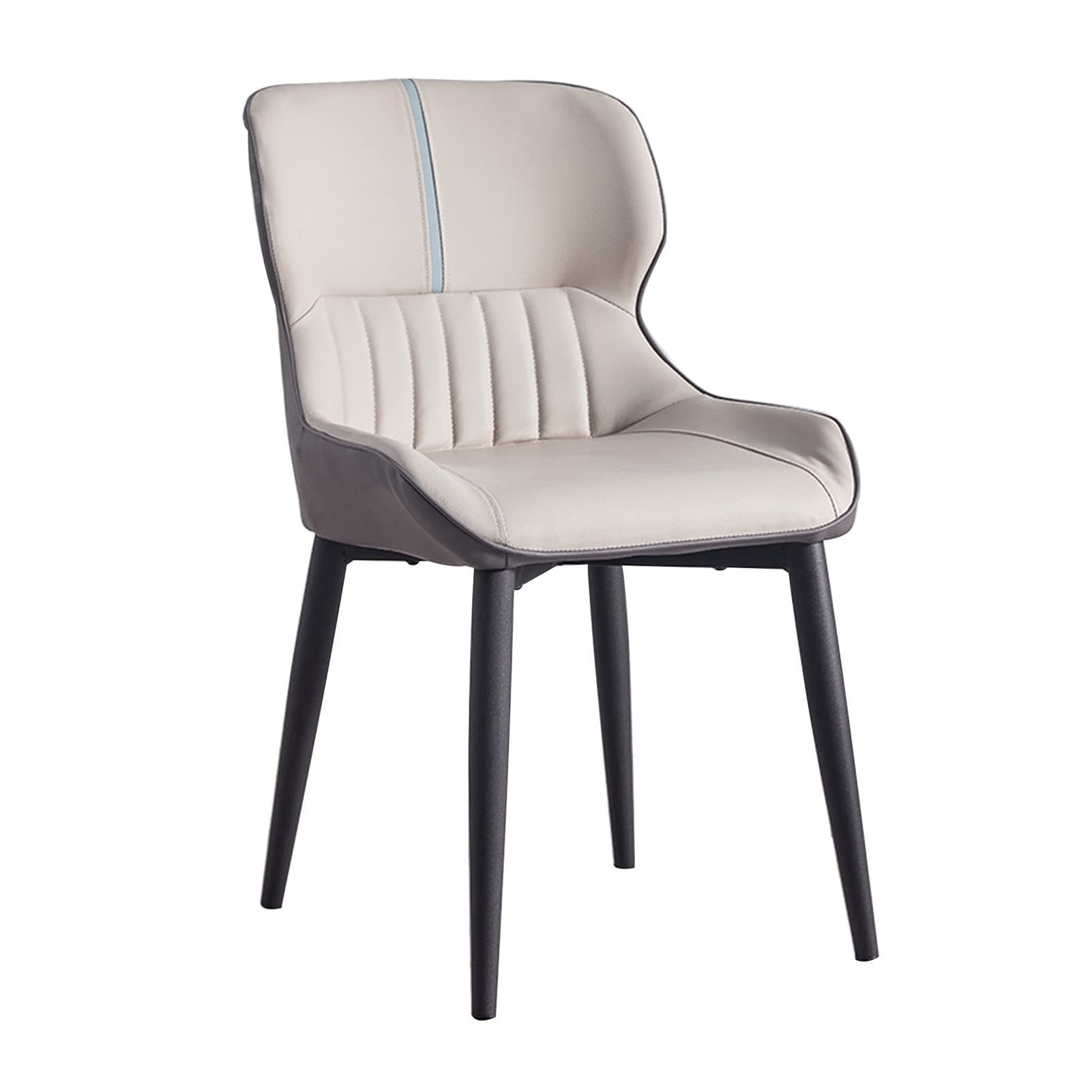 SJIALEN 1 Pcs Kitchen Dining Chairs, Modern PU Leather Water Proof Counter Chairs with Carbon Stee Legs Living Room Side Chairs Kitchen Chair (Color : Grey)