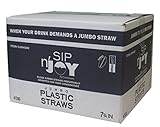 Crystalware Plastic Straws Individually Wrapped 2000/Case, Clear, 4 Boxes of 500 Each