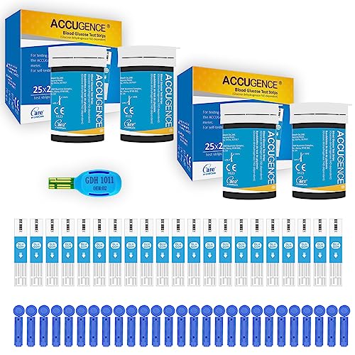 ACCUGENCE Strisce Reattive per la Glicemia 100 con 100 Lancette Strisce Reattive per il Glucosio (Adatte per il ACCUGENCE PM900 Misuratore)