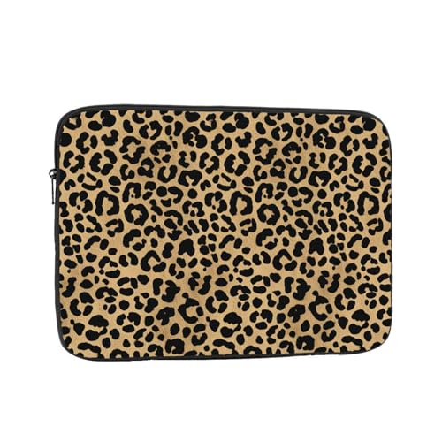 Funda para portátil 15 pulgadas patrón leopardo negro y marrón miniatura 1
