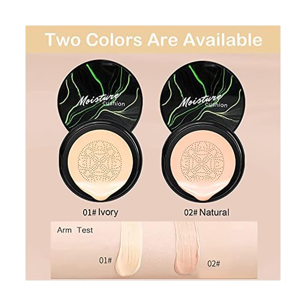 Air Cushion CC Cream Mushroom Head Foundation，Naturally Nude Makeup Concealer Mushroom Head Moisturizing Concealer，Mushroom Head Air Cushion CC Cream BB Cream Beauty Moisturizing (03# Nude Color)…