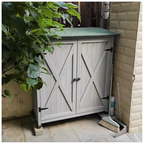 Banc de jardinage gris pour organiser et ranger vos outils