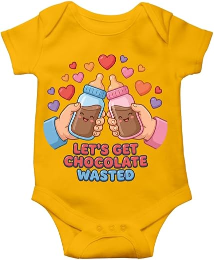 Pranawan Clothing LET'S GET CHOCOLATE WASTED Romper for Baby 0–12 Months | Cotton Costume | Pumpkin Print Onesie | LET'S G...