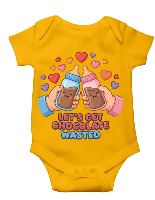 Pranawan Clothing LET'S GET CHOCOLATE WASTED Romper for Baby 0–12 Months | Cotton Costume | Pumpkin Print Onesie | LET'S G... - Review, Price and Buying Guide