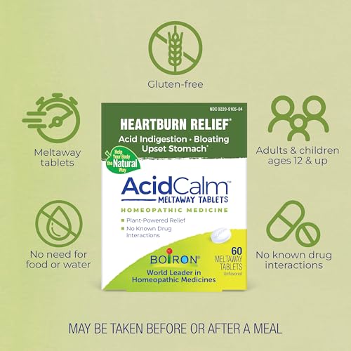 Boiron AcidCalm Tablets for Heartburn Relief, Acid Indigestion, Bloating, and Upset Stomach - 60 Count - image 4