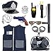 deAO Costume della Polizia Gioco d'imitazione per Bambini Insieme dell'uniforme della Polizia Include Berretto, Gilet, Distintivo, Armi Giocattolo e Altri Accessori