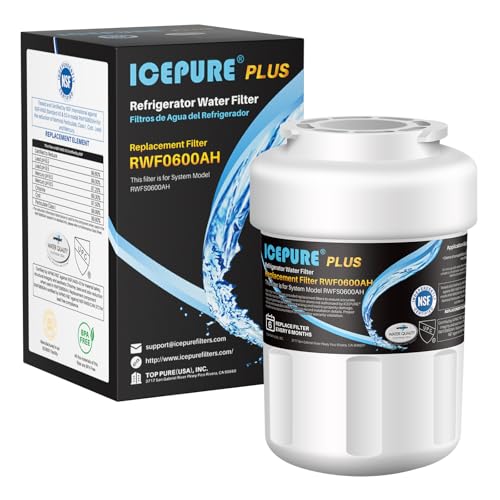 Image of ICEPURE RWF0600AH Refrigerator water filter Replacement for GE MWF, MWFP, MWFA, MWFAP, MWFINT, GWF, GWF01, GWF06, GWFA, HWF, HWFA, FMG-1 Refrigerator Water Filter 1PACK(Package may vary)