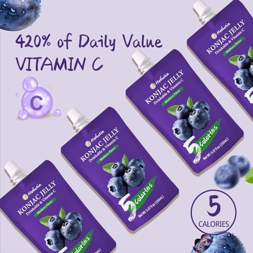 Hethstia Konjac Jelly Pouch Blueberry Flavor, 10 Pack Drinkable Fruit Snack - image 5
