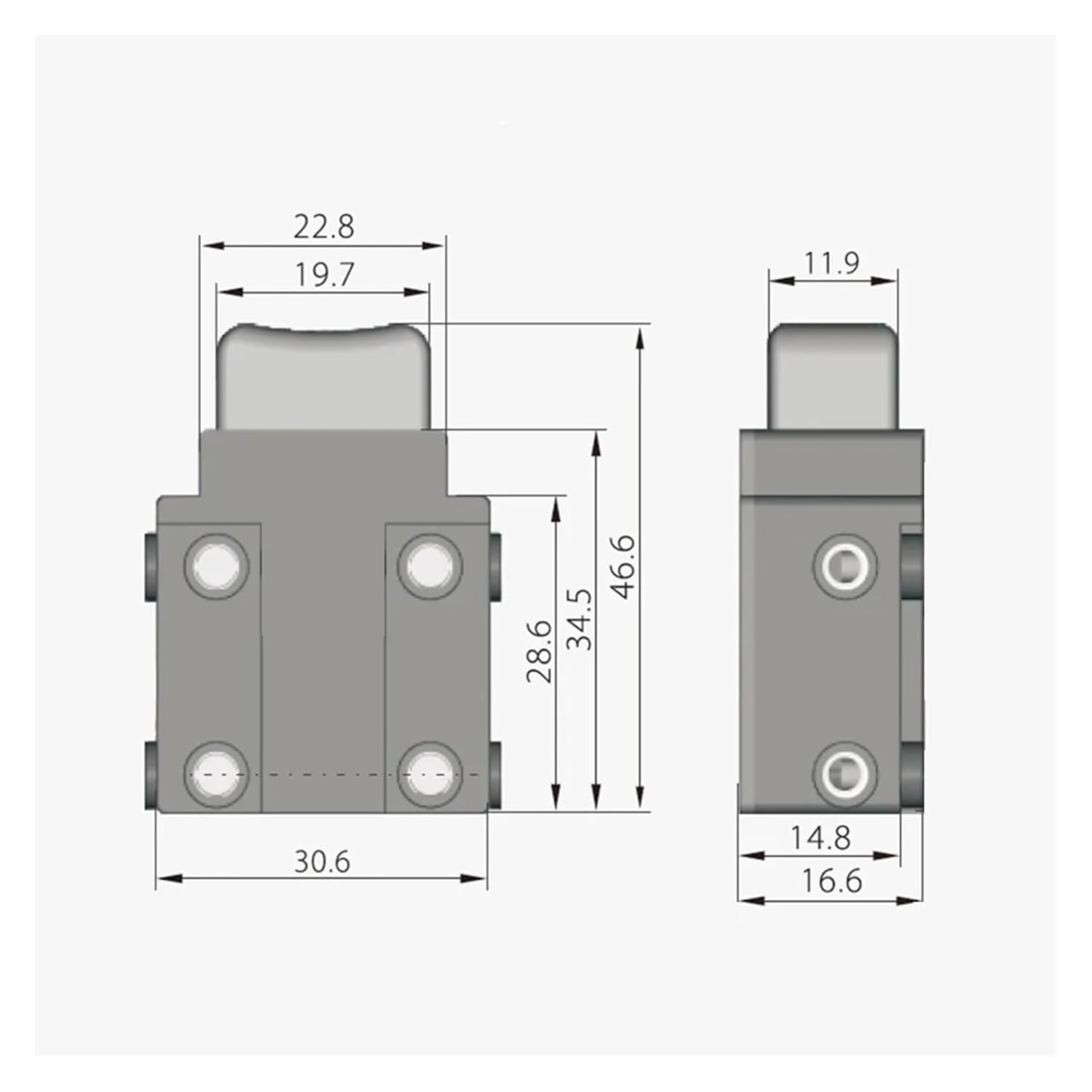 1Piece HY37 17A 125V 12A 250V Double-Contacts Trigger Switch Widely Used in Lawn-Mower and Garden Tools