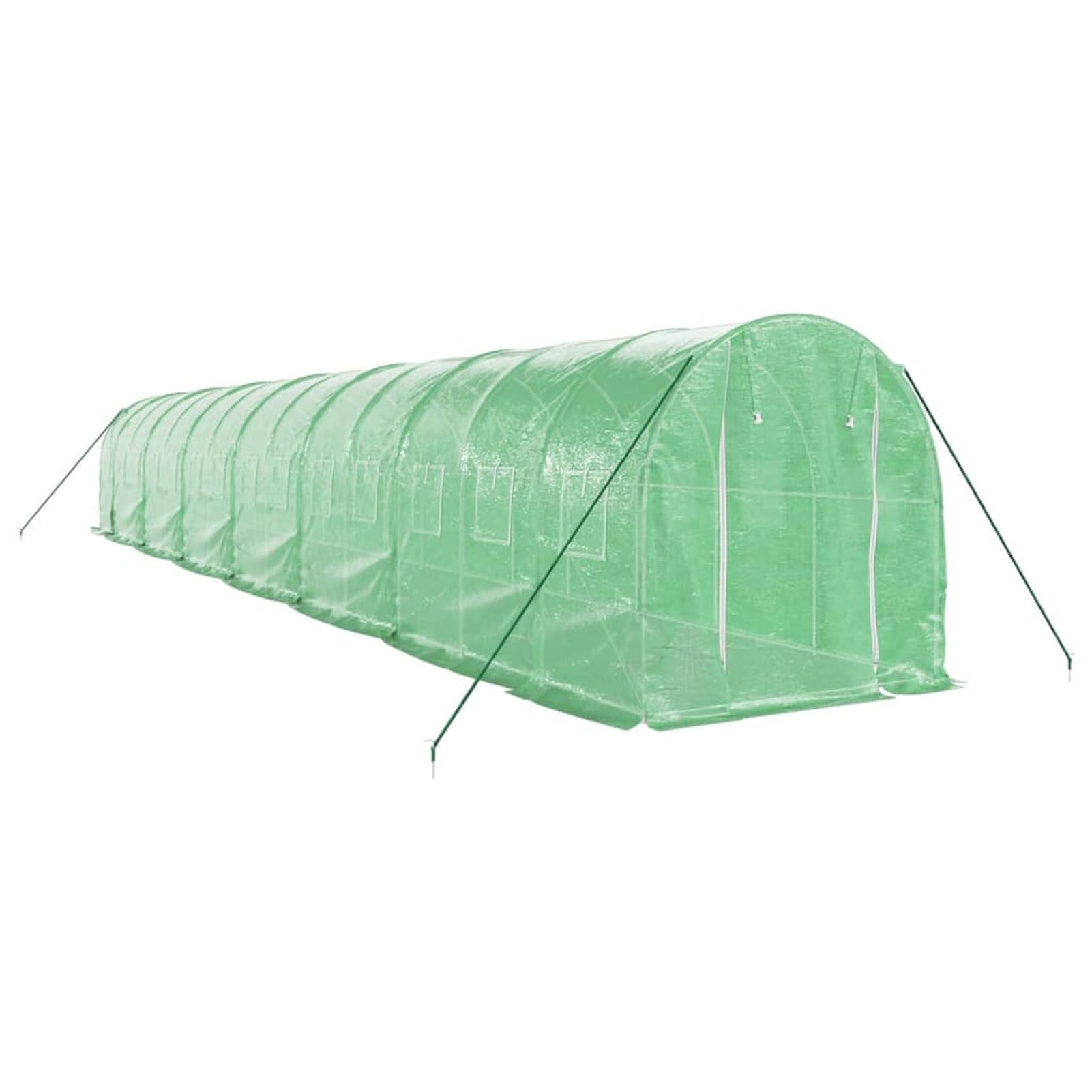 Homgoday Zielona stalowa rama szklarnia 28 m² 14 x 2 x 2 m, dekoracja, szklarnia ogrodowa szklarnia ogród warzywny szklarnia balkonowa szklarnia do ogrodu szklarnia do roślin