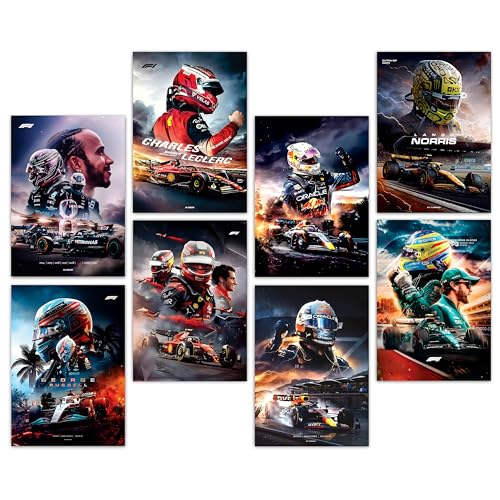 Image of F1 Racing design2 Wall Posters 8x12 inch (A4 Size) Included Self Adhesive on Back Wall Decor Posters Wall Art For Bedroom, Living room, Office, Dining Room