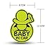 QBUC Baby in Car Sticker (2 Packs), Baby on Board Sticker with Lovely Design 3.4in x 4.9in Baby Car Sticker Reflective Safety Sign Perfect for Bumper, Window in All Weathers