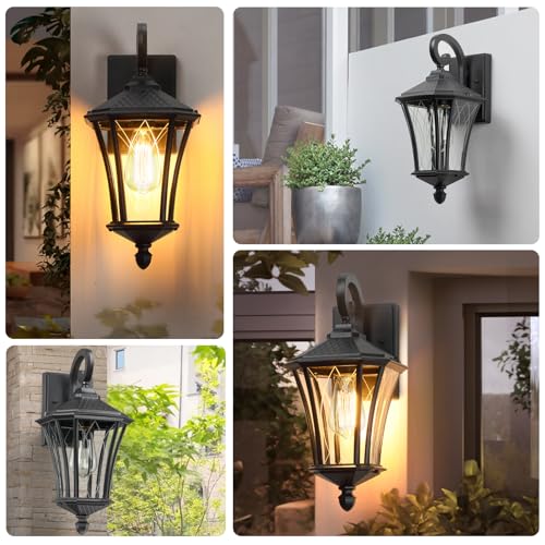 YSN-16-Large-Outdoor-Wall-Lights-Black-Exterior-Lighting-Fixture-Outdoor-Sconce-Lights-Waterproof-Outside-Lights-for-House-with-E26-Socket-Outdoor-Lanterns-for-Porch-Garage-Farmhouse-1-Pack YSN 16 Large Outdoor Wall Lights Black Exterior Lighting Fixture Outdoor Sconce Lights Waterproof Outside Lights for House with E26 Socket Outdoor Lanterns for Porch Garage Farmhouse 1 Pack