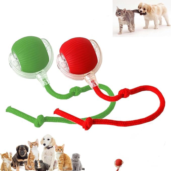 2 Packs New Electric Dog Ball Toy for Cat,360° Smart Automatic Interactive Rolling Dog Smart Pet Toy Ball,Gift for Kids