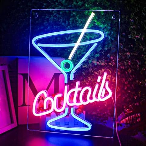 Looklight Neon Cocktail Sign for Bars Cover
