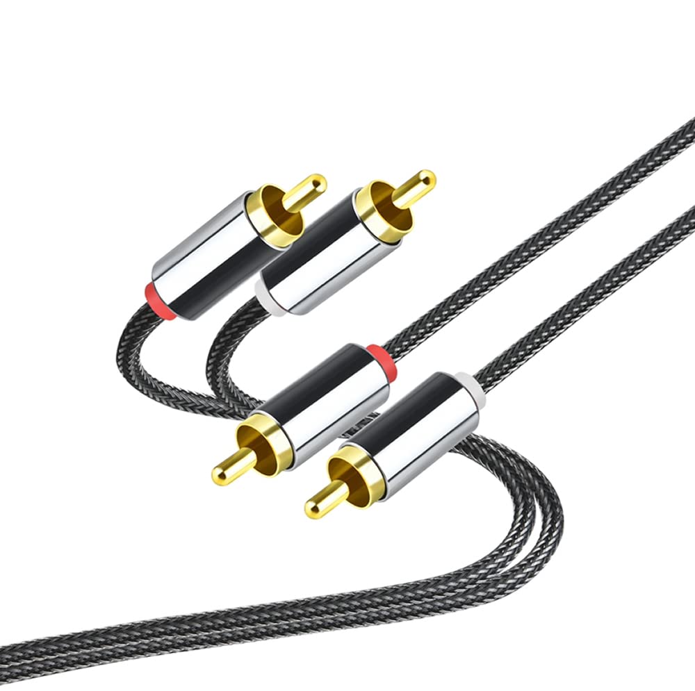 Eono 5m 2RCA Male to Male Audio Cable, Hi-Fi Stereo Phono to Phono Lead, Compatible with DVD Player, Subwoofer, Home Theater - Image 2