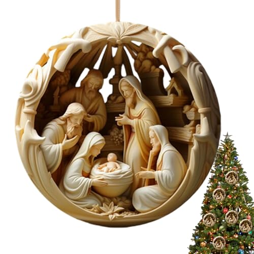 Lpoppcx Weihnachtsschmuck,2D Acryl Weihnachtskrippen...