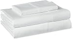 Amazon Basics Organic Ensemble de feuille de coton avec 2-Pieces Oreiller blanc, plein