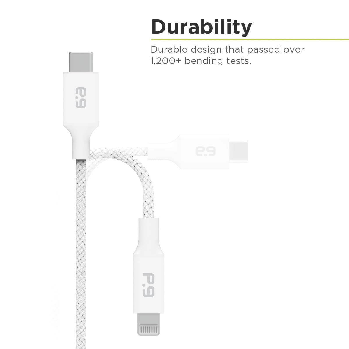 PureGear Cable trenzado USB-C a USB-C (10 pies), cable de carga de suministro de energía para iPhone 16, 16Plus, 16ProMax, 15, MacBook, iPad Pro 2020, Galaxy S24/S23/S22/S21 Ultra, Pixel9/8/7/6/5 y