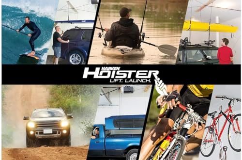 HARKEN - Truck Cap Overhead Garage Storage Hoist, Self-Leveling, Safe Anti-Drop System, Easy One-Person Operation, Smart Garage Organization - 7806.12