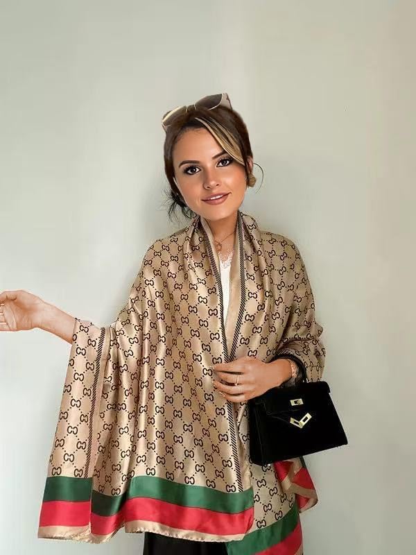 FairyCity Womens large Luxury Silk Scarf Satin Summer Scarf Lightweight Fashion Shawl Wrap - Image 5