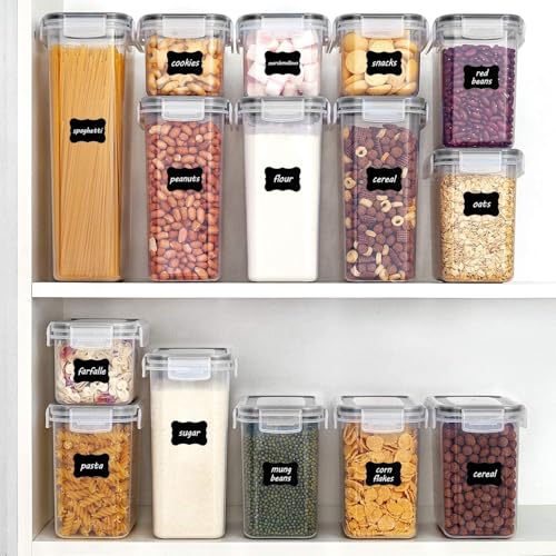 Vtopmart Vorratsdosen mit Deckel Luftdicht, Set mit 32 Vorratsbehälter, BPA-frei, Küchen Aufbewahrungsboxen für Mehl, Zucker, Körner, Mit Schreibstift und Etikett 4