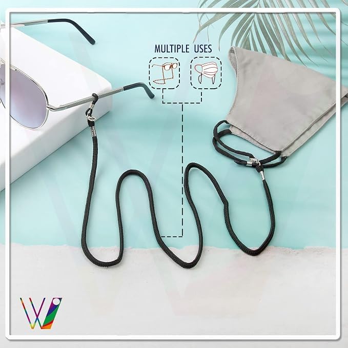 Image of Unisex Spec Holder Hook & Loop Anit Slip Eyewear Lanyard Fabric Strap Chain